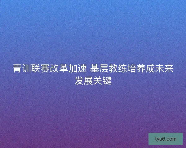 青训联赛改革加速 基层教练培养成未来发展关键
